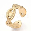 Ion Plating(IP) 304 Stainless Steel Evil Eye Wrap Open Cuff Ring for Women RJEW-S405-183G-3