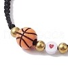 Sport Theme Acylic & Alloy Braided Bead Bracelet BJEW-JB10122-04-3