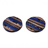 Transparent Resin & Walnut Wood Pendants RESI-N039-03A-2