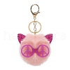 Cat Polyester Furry Pom-Pom Keychain for Women PW-WG2D274-04-1