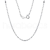 Rhodium Plated 925 Sterling Silver Dapped Chain Necklace NJEW-I124-100-1