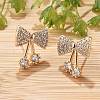 Brass Micro Pave Clear Cubic Zirconia Stud Earrings for Women EJEW-G428-26G-03-1