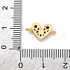 Brass Micro Pave Cubic Zirconia Heart Connector Charms KK-F894-03G-03-3