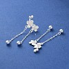 999 Fine Silver Flower Stud Earrings EJEW-P296-12S-2