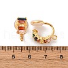 Brass Micro Pave Colorful Cubic Zirconia Clip-on Earring Findings KK-K382-37G-3