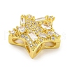 Rack Plating Brass Micro Pave Clear Cubic Zirconia Slide Charms ZIRC-I065-01A-G-2
