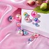 Rainbow ABS Plastic Imitation Pearl Beads OACR-MSMC001-03-4