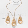 Three Round Alloy Dangle Earrings & Pendant Necklaces Set FS-WG43D3F-01-4