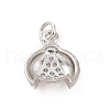 Brass Micro Pave Cubic Zirconia Charms KK-C012-44P-2