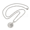 Alloy Black Enamel Viking Compass Pendant Necklaces NJEW-P316-01P-2