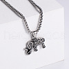 Retro Rock Punk Men's Elephant Stainless Steel Pendant Necklaces QH3291-1-1