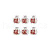 BENECREAT 6Pcs Brass Micro Pave Cubic Zirconia Pendants KK-BC0013-82-7
