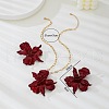 Flower Alloy Pendant Necklace & Stud Earring Sets FS-WG2B33B-01-3