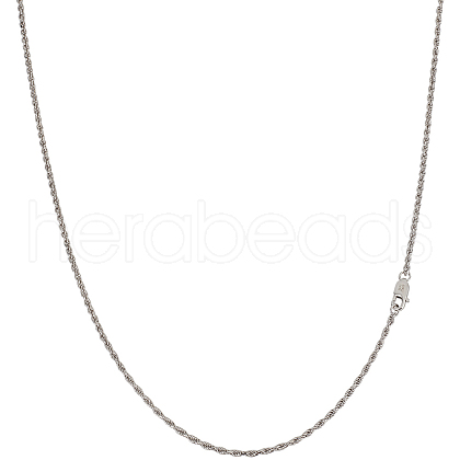 Beebeecraft 1Pc 925 Sterling Silver Rope Chain Necklaces NJEW-BBC0001-16P-02-1