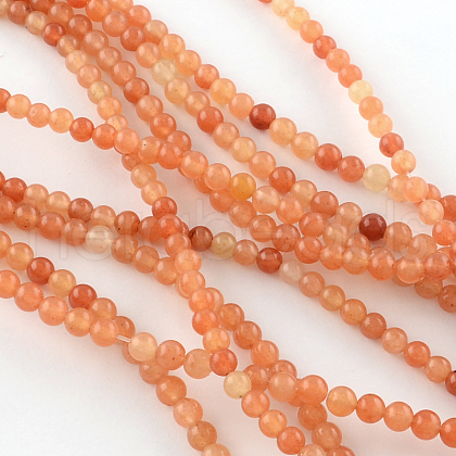 Natural Red Aventurine Round Beads Strands X-G-S148-8mm-1