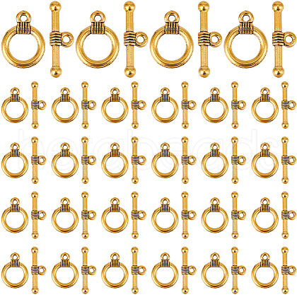 SOFPLATE 120Pcs Tibetan Style Alloy Toggle Clasps FIND-SP0001-21AG-1