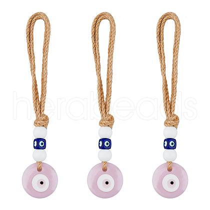 DICOSMETIC 3Pcs Handmade Lampwork Evil Eye Pendants Decorations HJEW-DC0001-11-1