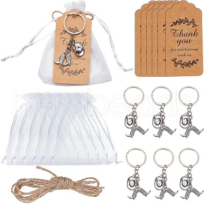 SUNNYCLUE 10Pcs Western Cowboy Keychain DIY-SC0024-69-1