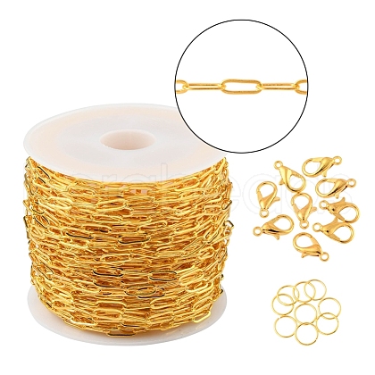 DIY Paperclip Chain Necklace Making Kit DIY-YW0005-34-1