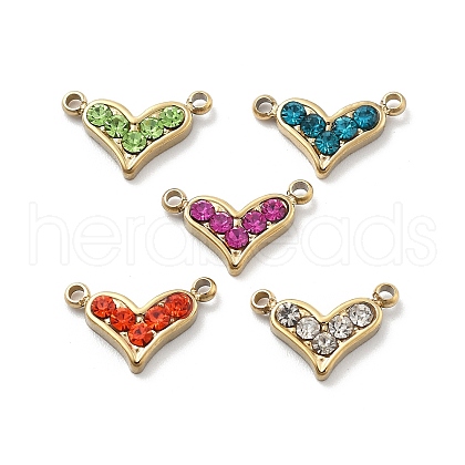 304 Stainless Steel Rhinestone Pendants STAS-L283-34G-1