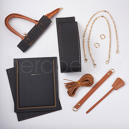DIY Rectangle PU Leather Knitting Crochet Bags GN-TAC0003-08C-1