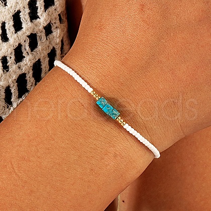 Minimalist Design Flat Round Glass Seed Beads Braided Bead Stretch for Women IQ0836-1
