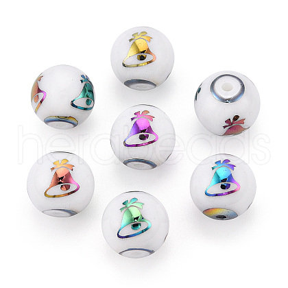 Christmas Opaque Glass Beads EGLA-R113-06D-1