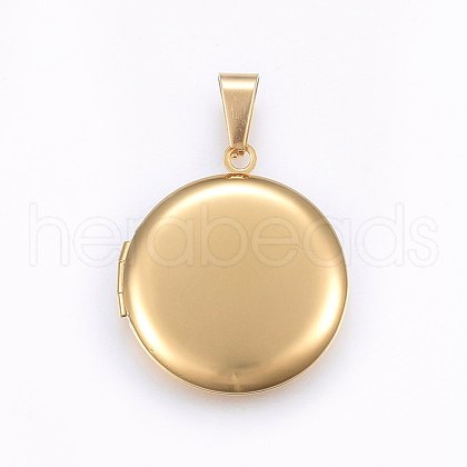 Ion Plating(IP) 316 Stainless Steel Locket Pendants X-STAS-O103-30G-1
