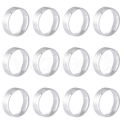 Unicraftale 12Pcs 201 Stainless Steel Plain Band Ring for Men Women RJEW-UN0002-44B-1