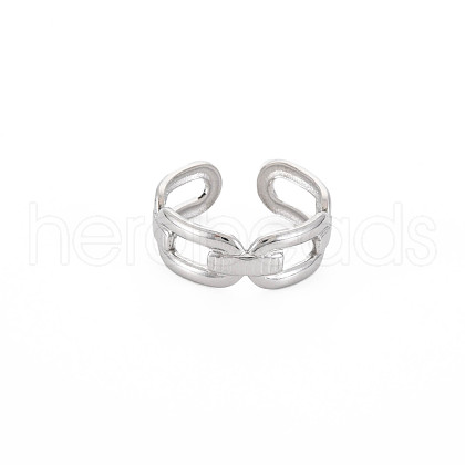 Non-Tarnish 304 Stainless Steel Hollow Open Cuff Ring for Women RJEW-S405-223P-1