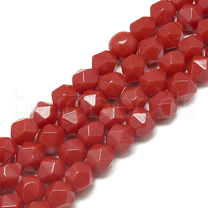 Synthetic Red Jade Beads Strands G-S300-88-8mm-1