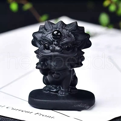 Natural Obsidian  Ornament Home Desktop Decoration Craft PW-WG52939-26-1