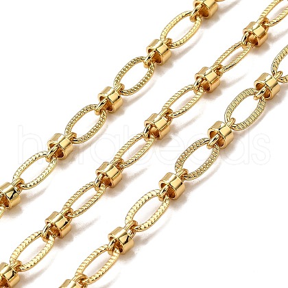 Brass Textured Oval Link Chains CHC-C014-20G-1