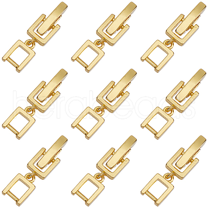 SUNNYCLUE 9Pcs Brass Fold Over Clasps KK-SC0004-06G-1