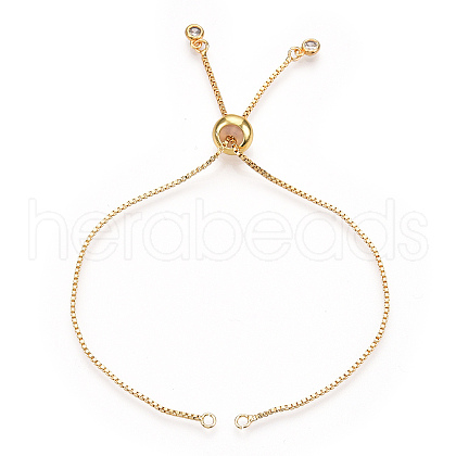Rack Plating Adjustable Brass Slider Bracelet Making MAK-R025-02G-1-1