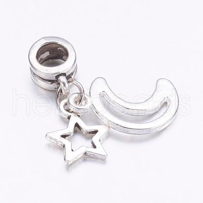 Tibetan Style Alloy European Dangle Charms X-PALLOY-JF00331-1