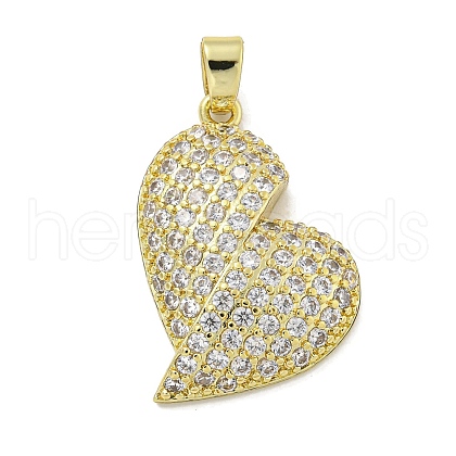 Rack Plating Brass Micro Pave Clear Cubic Zirconia Pendants KK-E114-05G-1