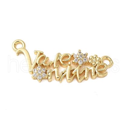 Brass Micro Pave Clear Cubic Zirconia Links KK-D357-03C-G-1