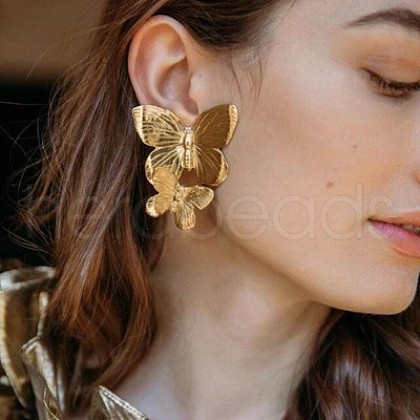 Alloy Dangle Stud Earrings WG37B66-02-1