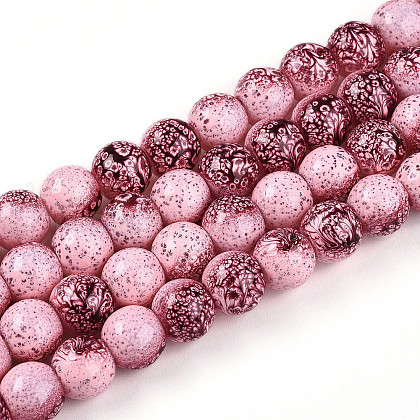 Transparent Baking Painted Glass Beads Strands DGLA-N009-10mm-03-1