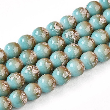Baking Painted Glass Beads Strands DGLA-N008-8mm-05-1