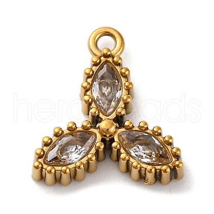 Ion Plating(IP) 304 Stainless Steel Cubic Zirconia Pendants STAS-R141-03G-04-1