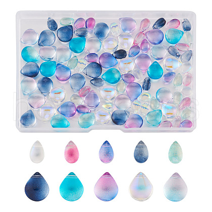 100Pcs 10 Colors Transparent Glass Beads GGLA-TA0002-03-1