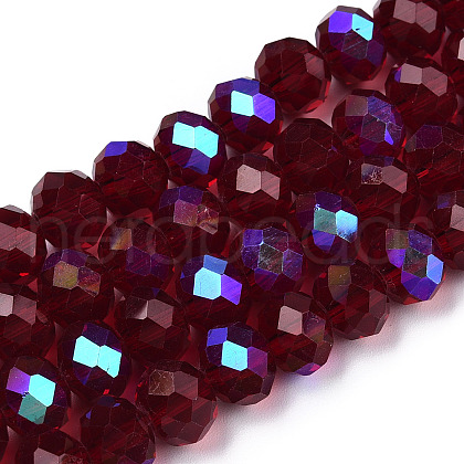 Electroplate Glass Beads Strands EGLA-A034-T6mm-L21-1