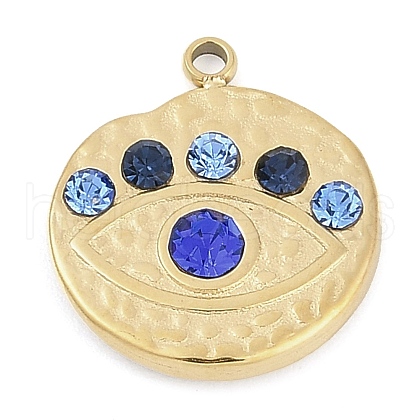 304 Stainless Steel Rhinestone Pendants STAS-L022-474G-1
