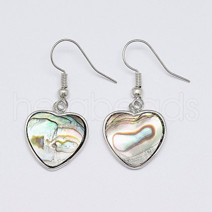 Abalone Shell/Paua Shell Dangle Earrings EJEW-P117-03-01-1