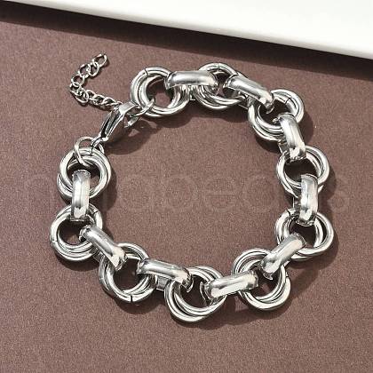 304 Stainless Steel Rolo Chain Bracelets for Women BJEW-S176-01P-A-1