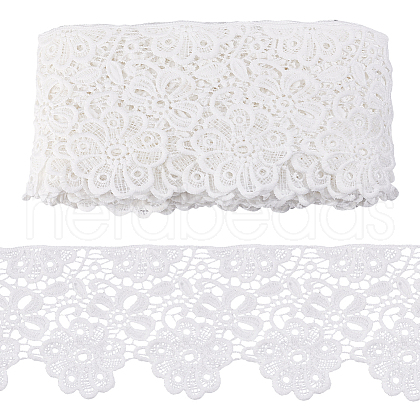 15 Yards Cotton Embroidery Flower Lace Ribbon OCOR-WH0086-91B-1