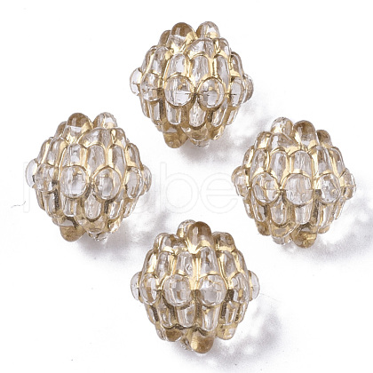 Plating Transparent Acrylic Beads X-PACR-N008-02-1