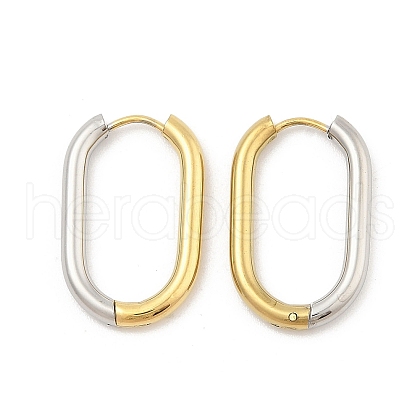 Two Tone PVD Vacuum Plating 304 Stainless Steel Hoop Earrings for Women EJEW-C120-05GP-1